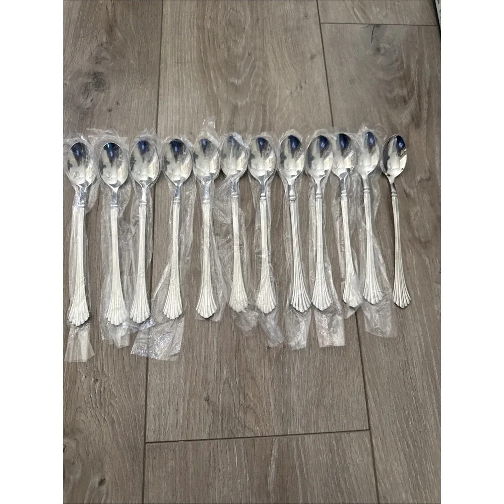 Set of 12 Vintage Cambridge TRACY Stainless Iced Tea Spoons NOS‎